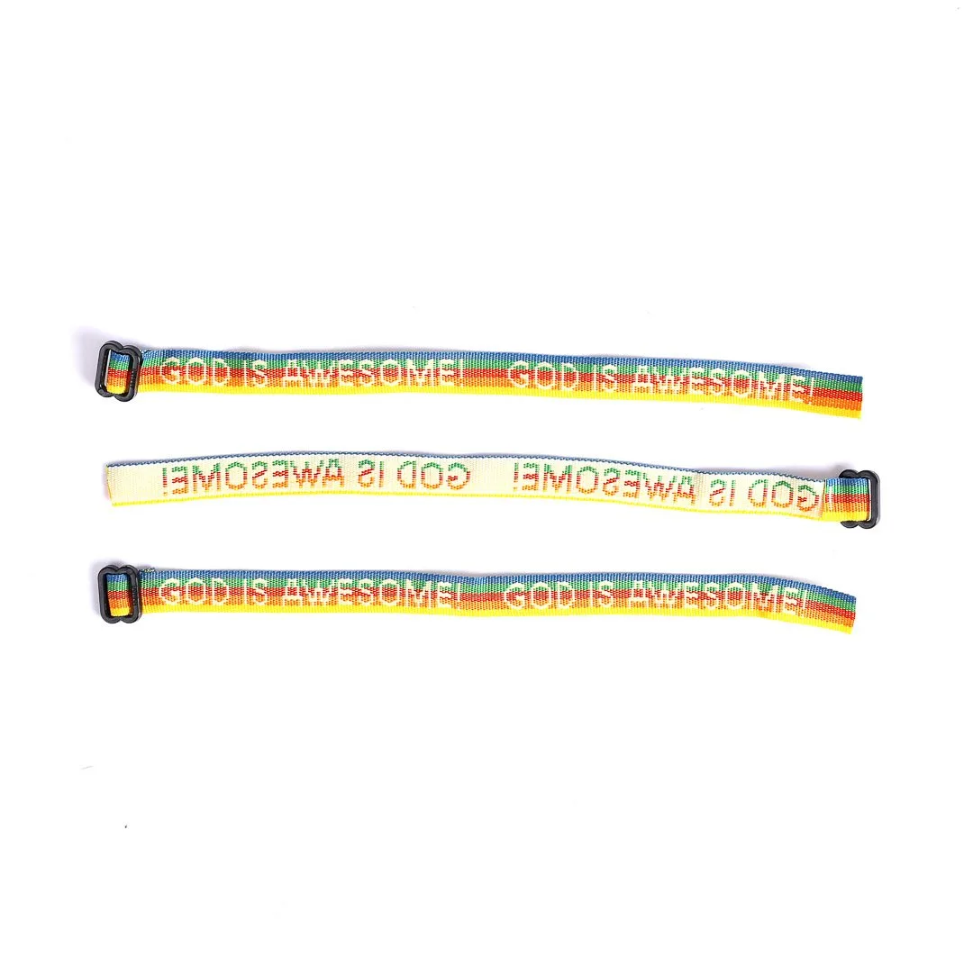 Bracelet Woven God Is Awesome Rainbow- Swanson Christian Products