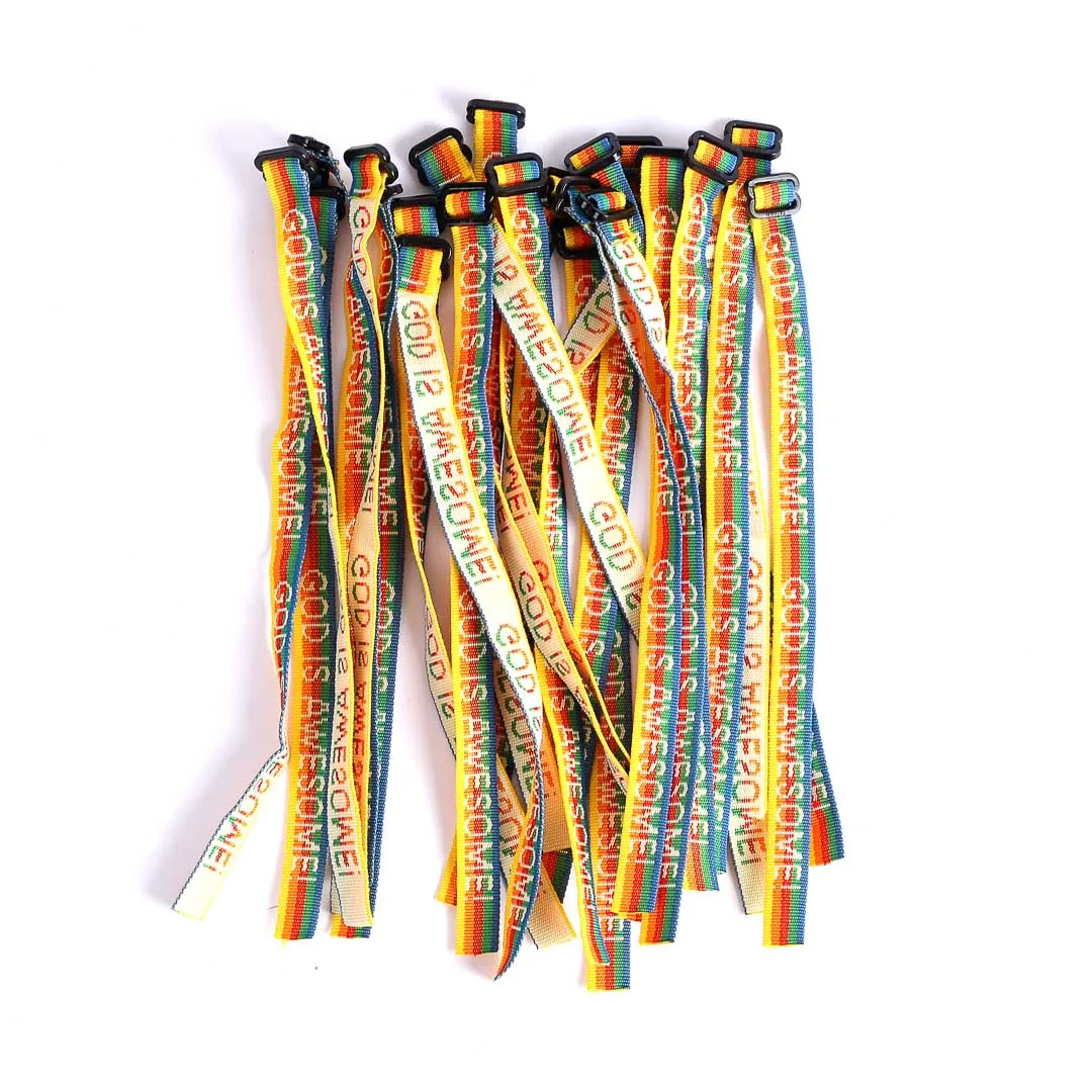 Bracelet Woven God Is Awesome Rainbow- Swanson Christian Products