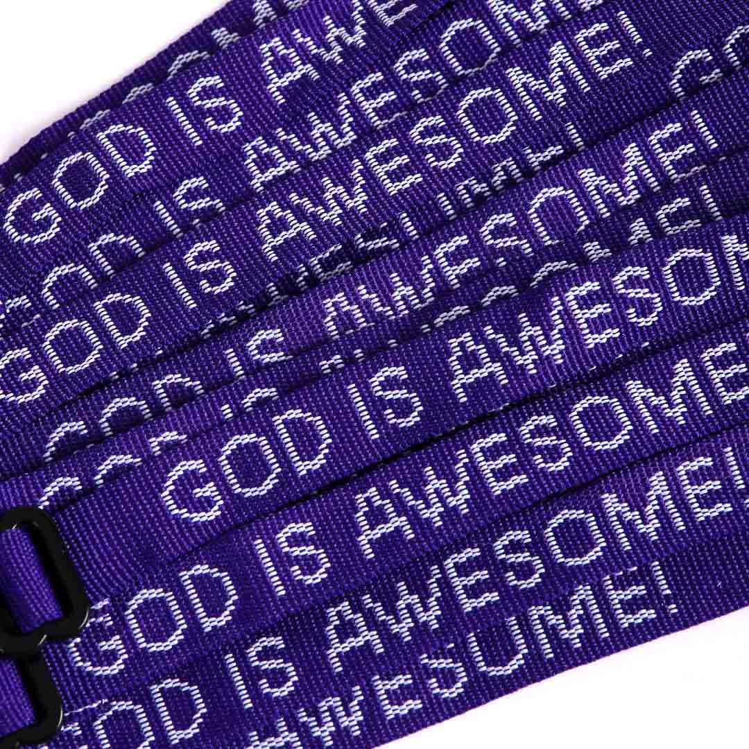 Bracelet Woven God Is Awesome Purple- Swanson Christian Products
