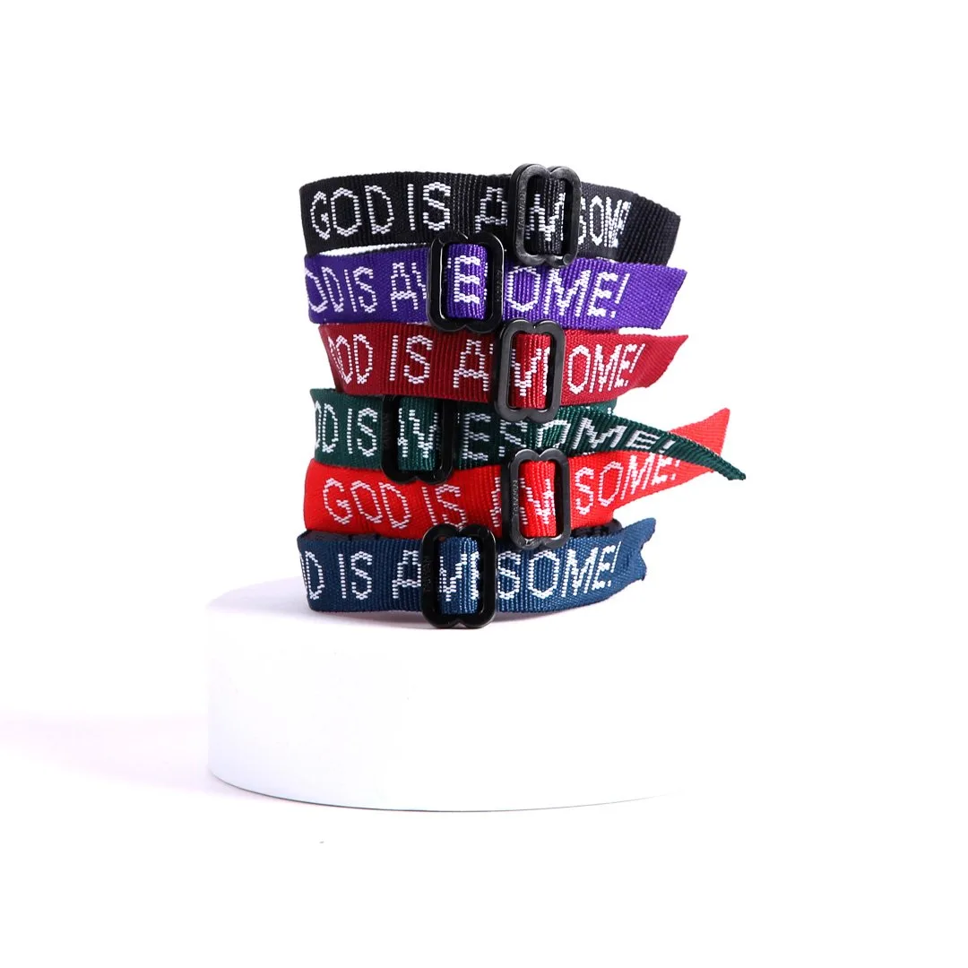 Bracelet Woven God Is Awesome Assorted Colors- Swanson Christian Products