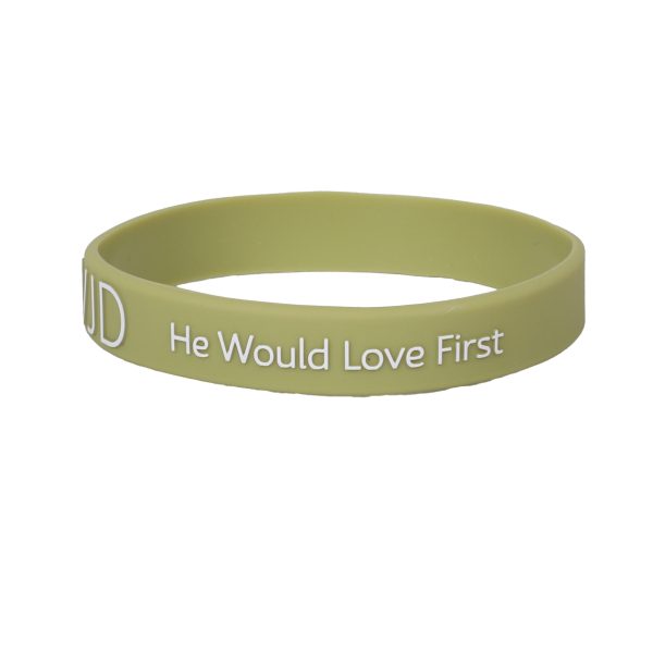 Sage Silicone Bracelet - WWJD He Would Love First - Pack of 12 | Swanson Christian Products