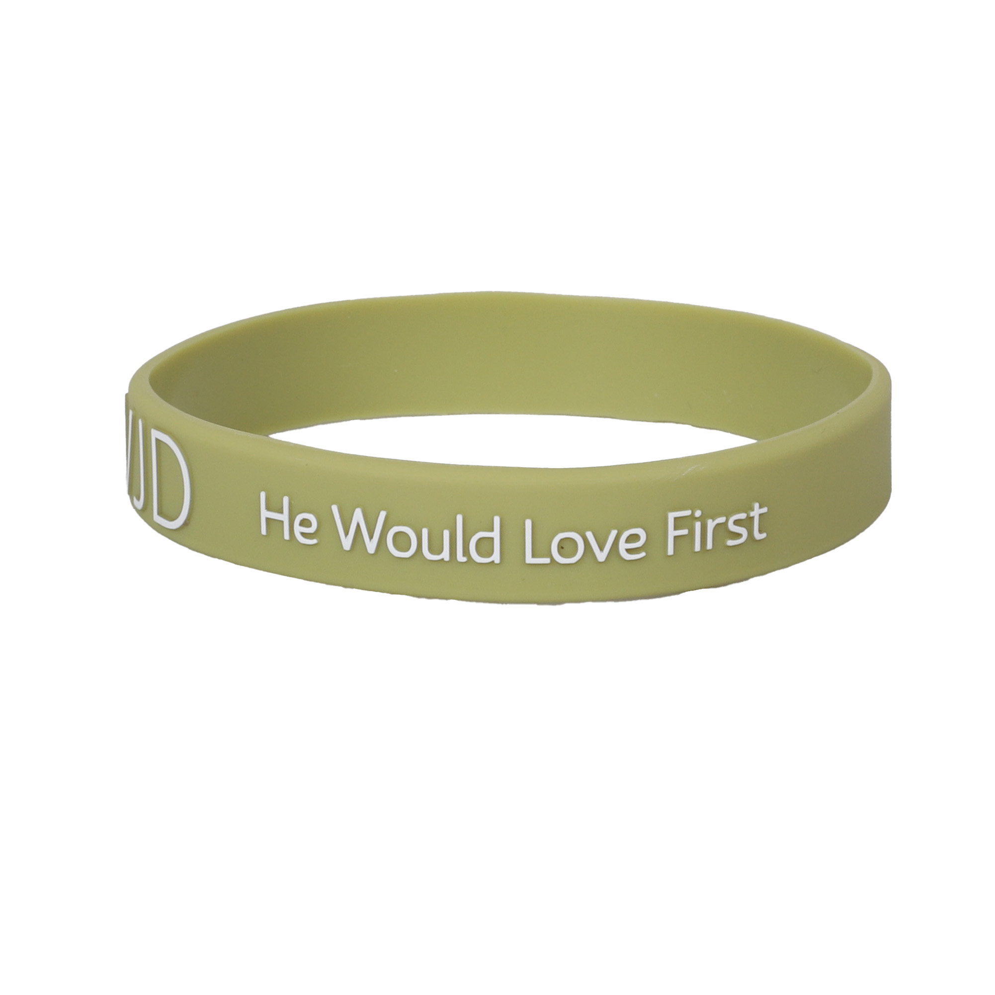 Sage Silicone Bracelet - WWJD He Would Love First - Pack of 12 | Swanson Christian Products