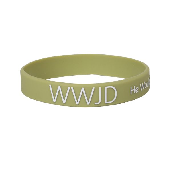 Sage Silicone Bracelet - WWJD He Would Love First - Pack of 12 | Swanson Christian Products