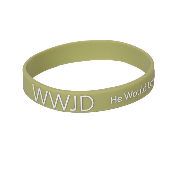 Sage Silicone Bracelet - WWJD He Would Love First - Pack of 12 | Swanson Christian Products
