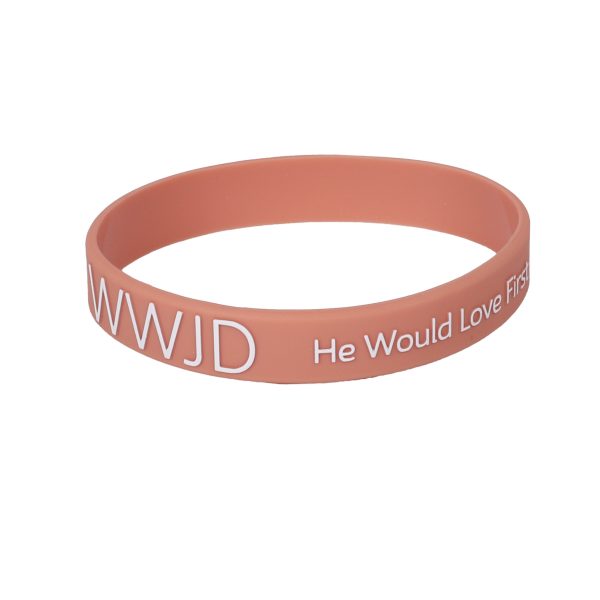 Terracotta Silicone Bracelet - WWJD He Would Love First - Pack of 12 | Swanson Christian Products