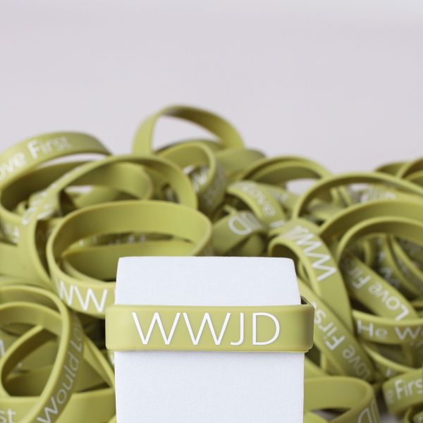 Bracelet Silicone - Wwjd He Would - Sage - Pk100 | Swanson Christian Products