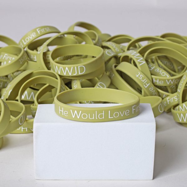 Bracelet Silicone - Wwjd He Would - Sage - Pk100 | Swanson Christian Products