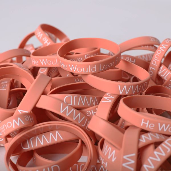 Bracelet Silicone - Wwjd He Would Lt - Terracotta - Pk100 | Swanson Christian Products