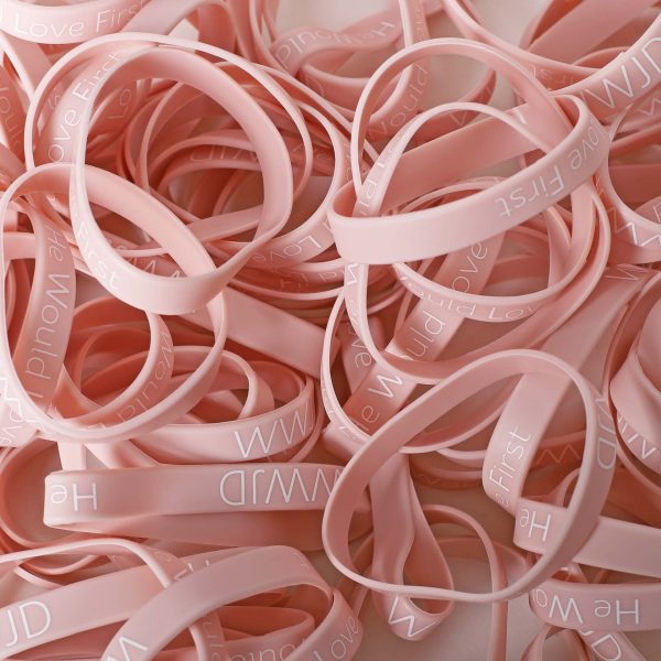 Bracelet Silicone - Wwjd He Would - Blush - Pk100 | Swanson Christian Products