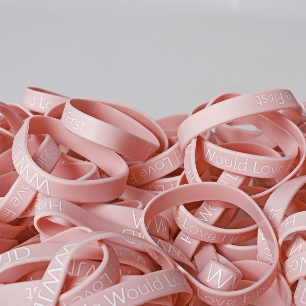 Bracelet Silicone - Wwjd He Would - Blush - Pk100 | Swanson Christian Products
