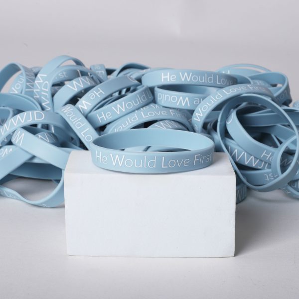 Bracelet Silicone - Wwjd He Would - Lt Blue - Pk100 | Swanson Christian Products