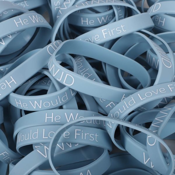 Bracelet Silicone - Wwjd He Would - Lt Blue - Pk100 | Swanson Christian Products