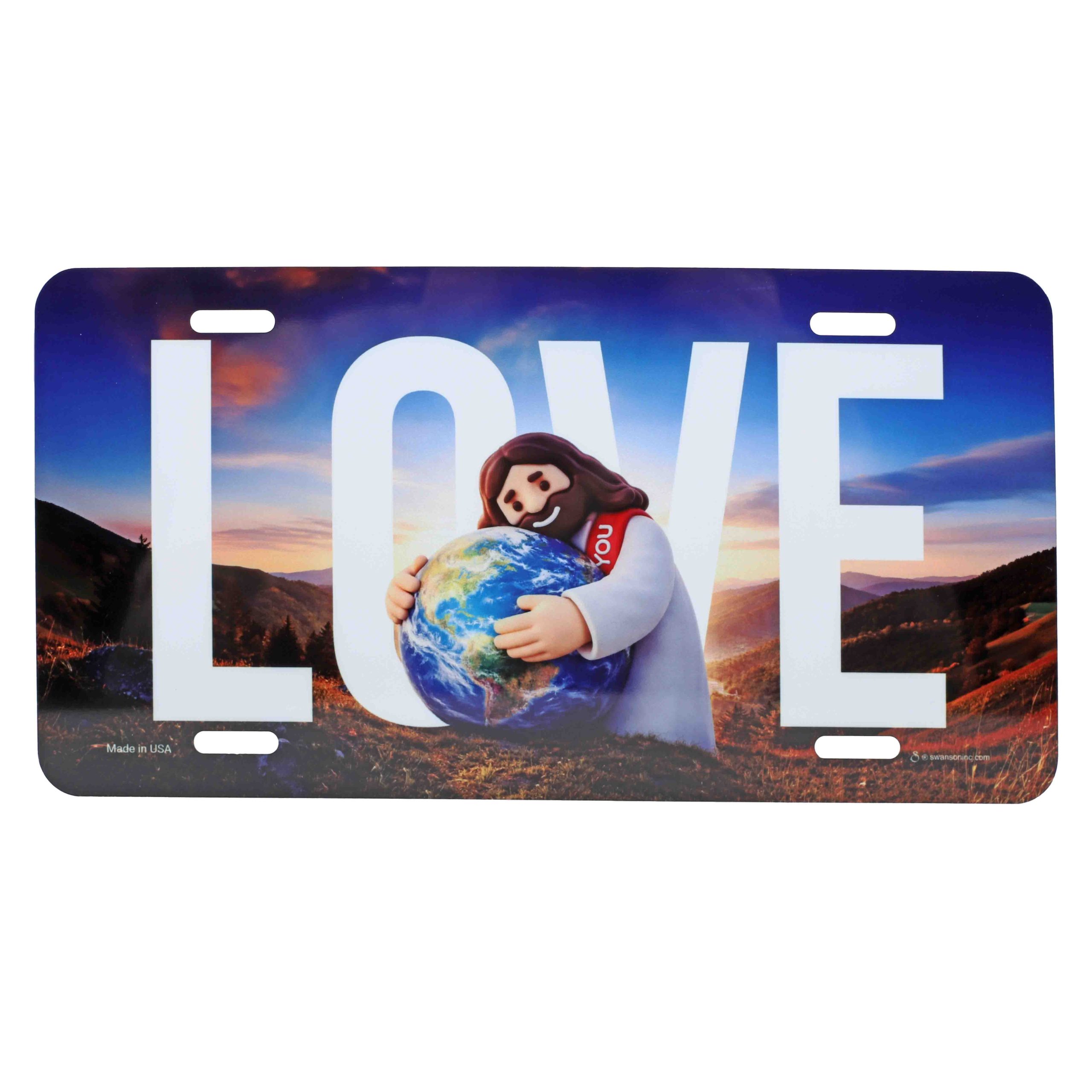 Autotag - Jesus Loves The World - Christian License Plate - Image 2