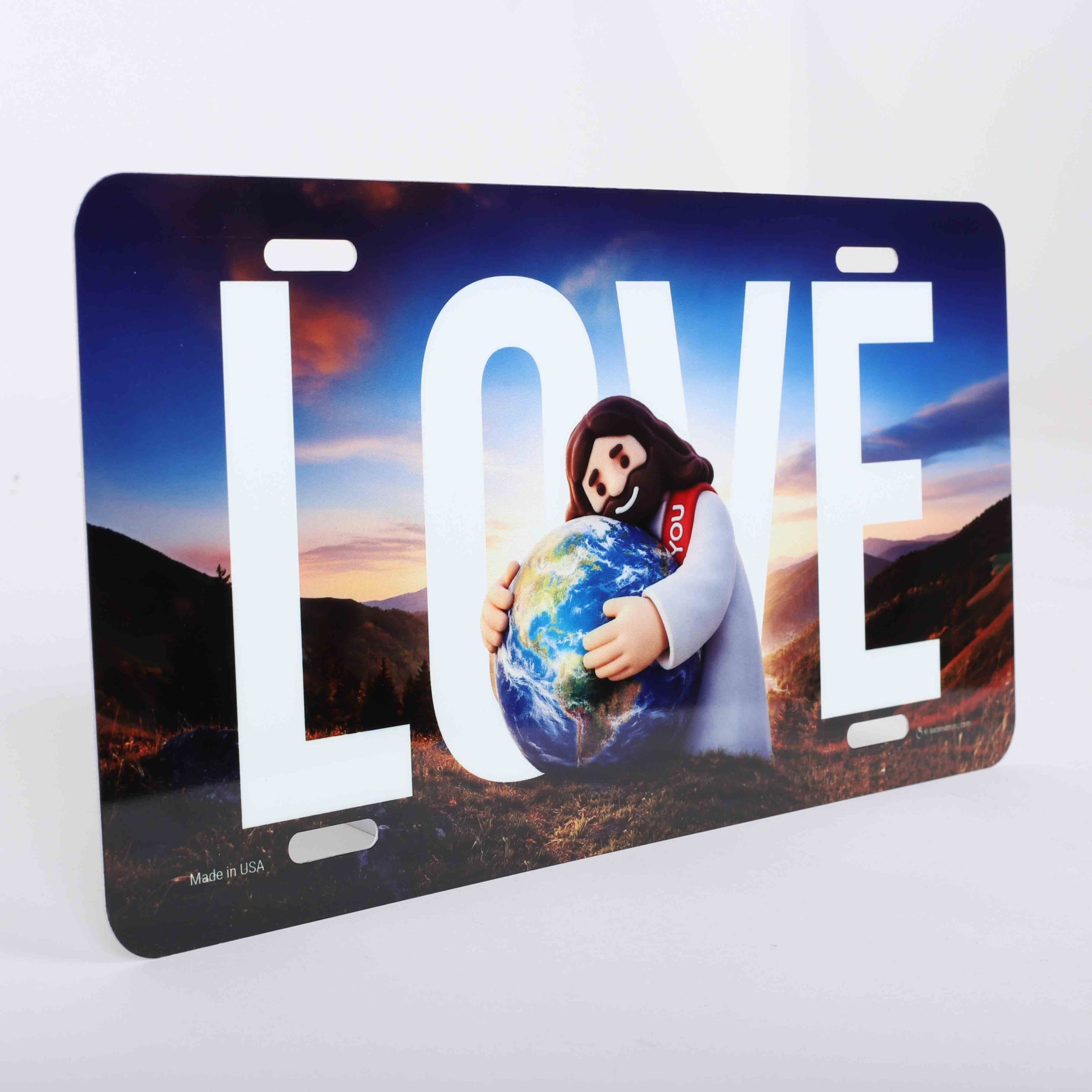 Autotag - Jesus Loves The World - Christian License Plate - Image 3