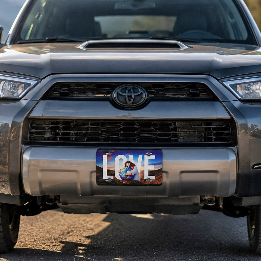 Autotag - Jesus Loves The World - Christian License Plate - Image 4