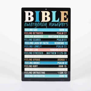 Bible Emergency Numbers Metal Sign