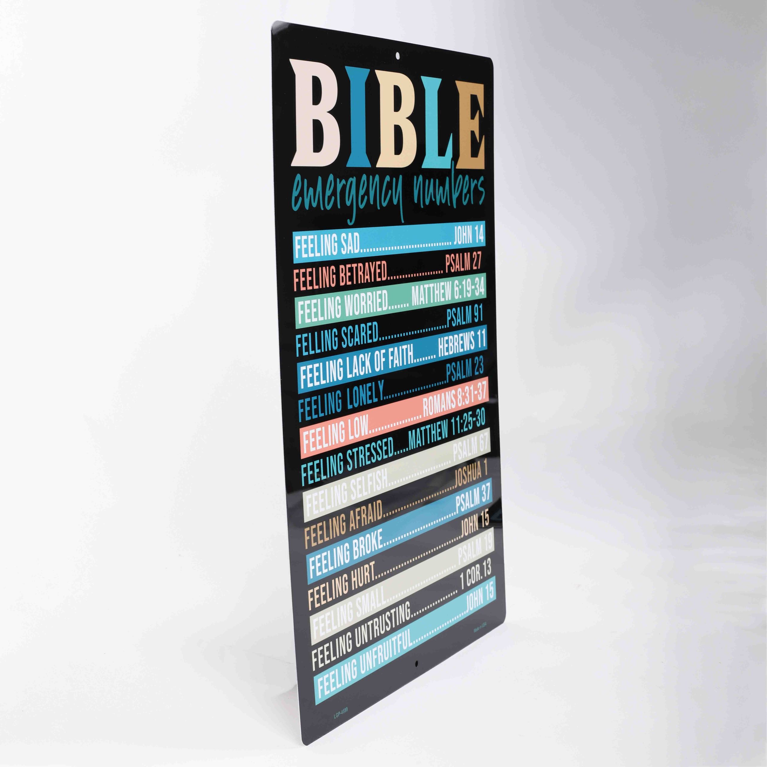 Bible Emergency Numbers Metal Sign - Image 2