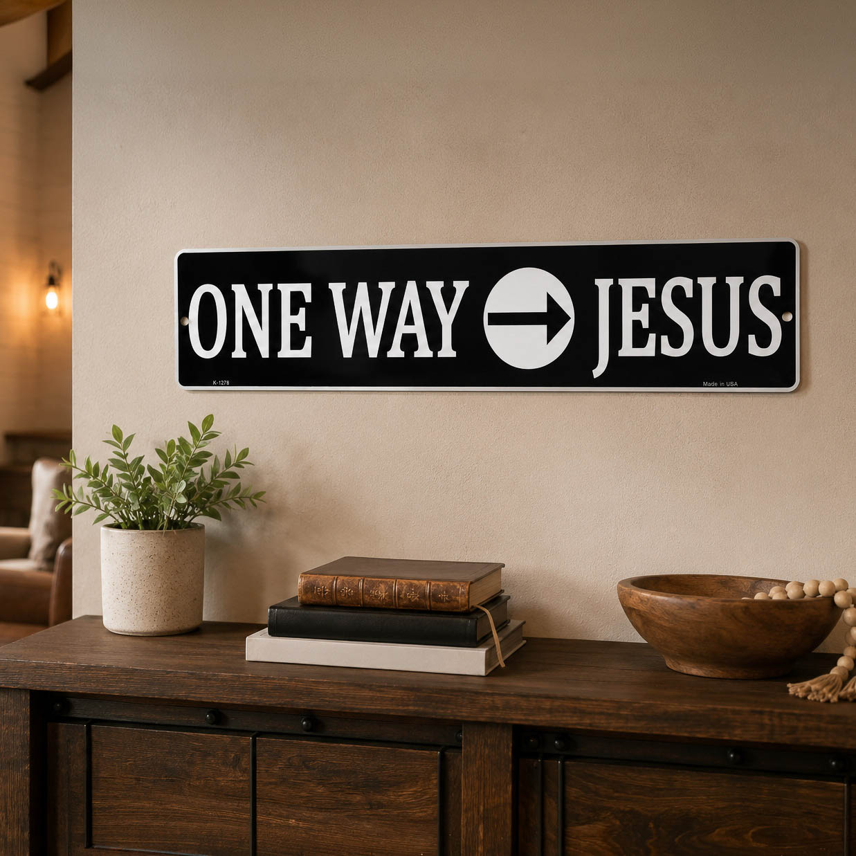 One Way Jesus Street Sign Metal Wall Sign - Image 2