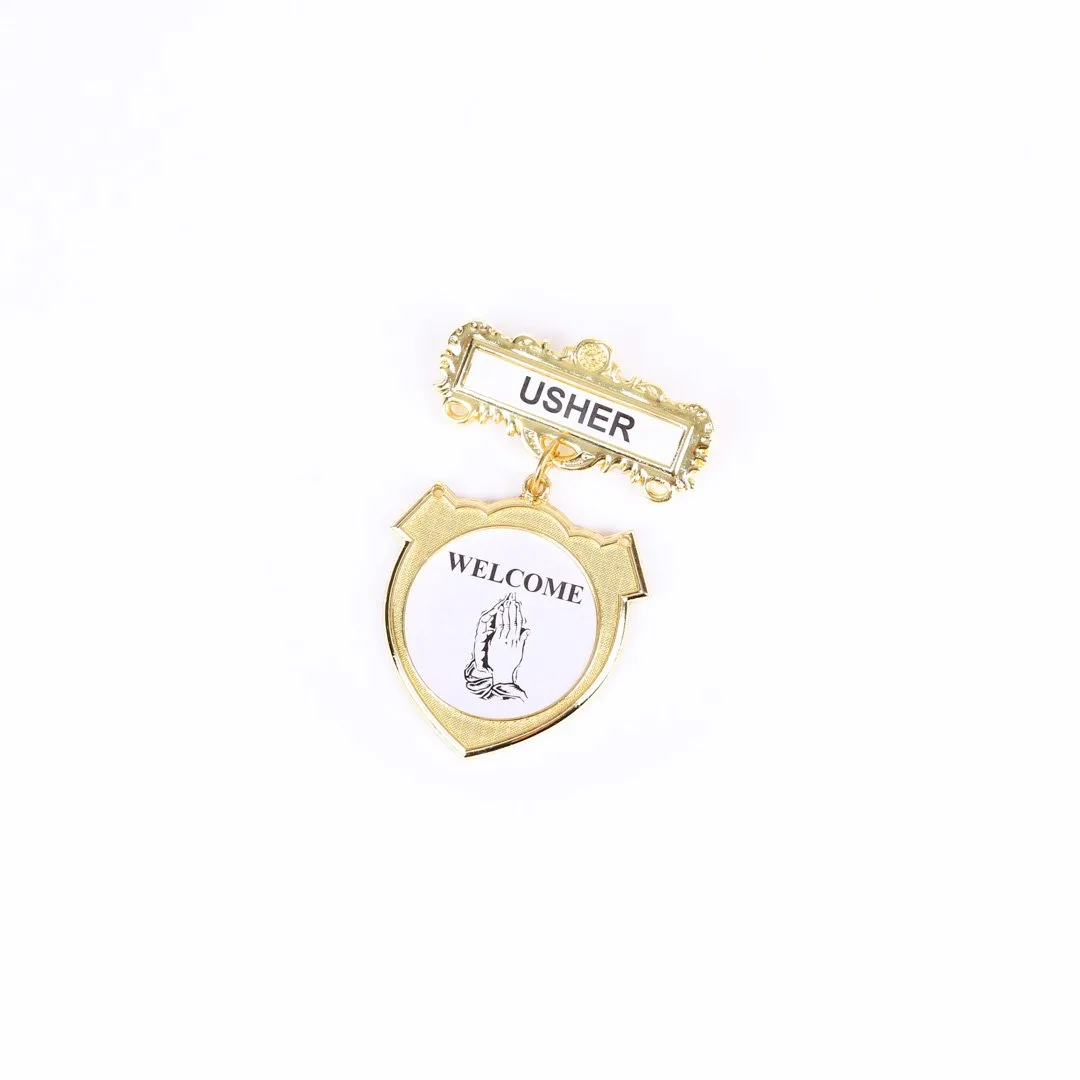 Badge Shield Usher Praying Hand Magnet- Swanson Christian Products