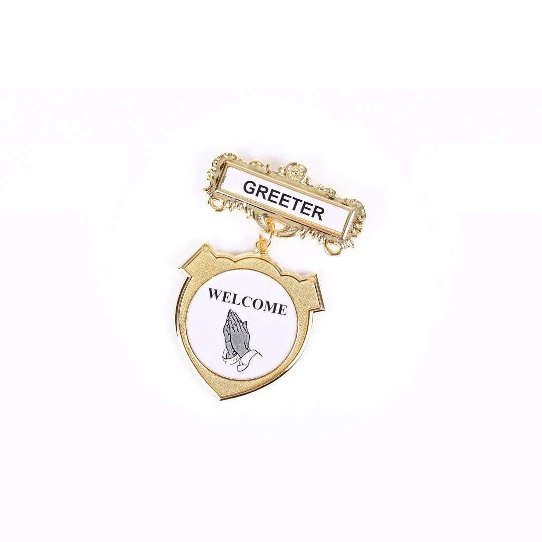 Badge Shield Greeter Ethnic Praying Hand Magnet- Swanson Christian Products