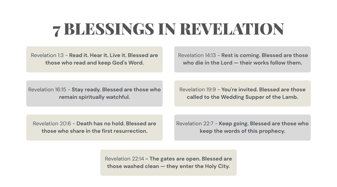 infographic on 7 blessings in revelation for the believer