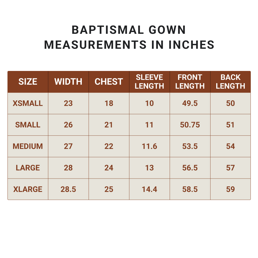 Baptismal Gown - Simple Pleats - L White - Polyester - Image 8