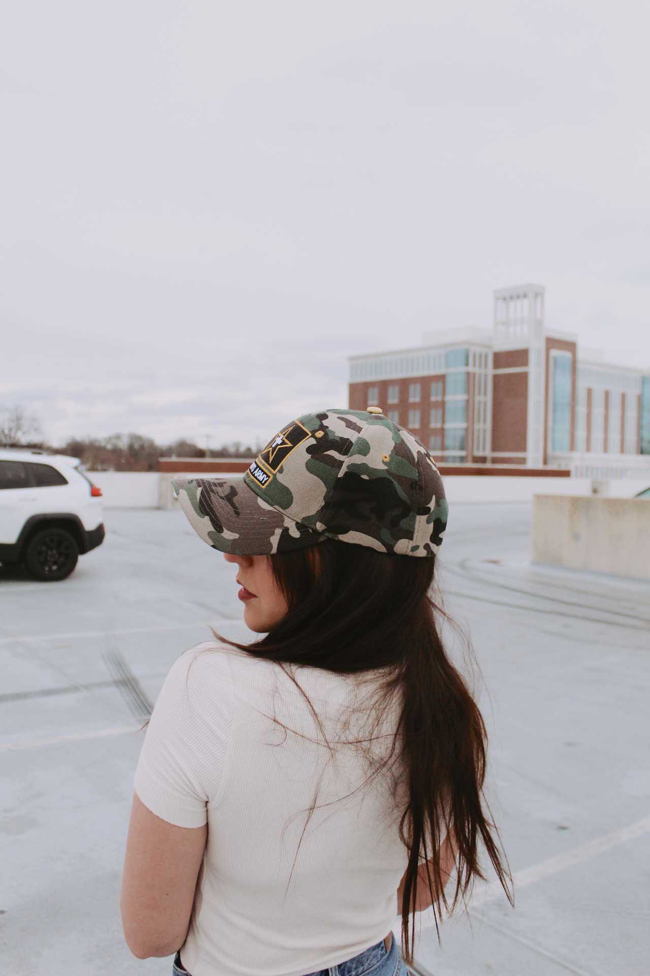 side view of gods army camo christian hat