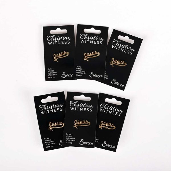 Lapel Pin Jesus Script- Gold- Swanson Christian Products