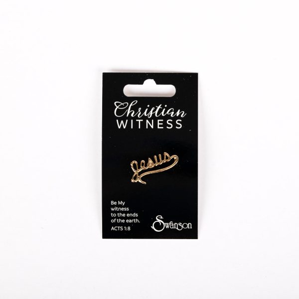 Lapel Pin Jesus Script- Gold- Swanson Christian Products