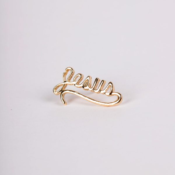 Lapel Pin Jesus Script- Gold- Swanson Christian Products