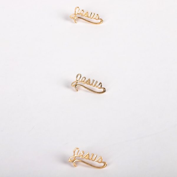 Lapel Pin Jesus Script- Gold- Swanson Christian Products