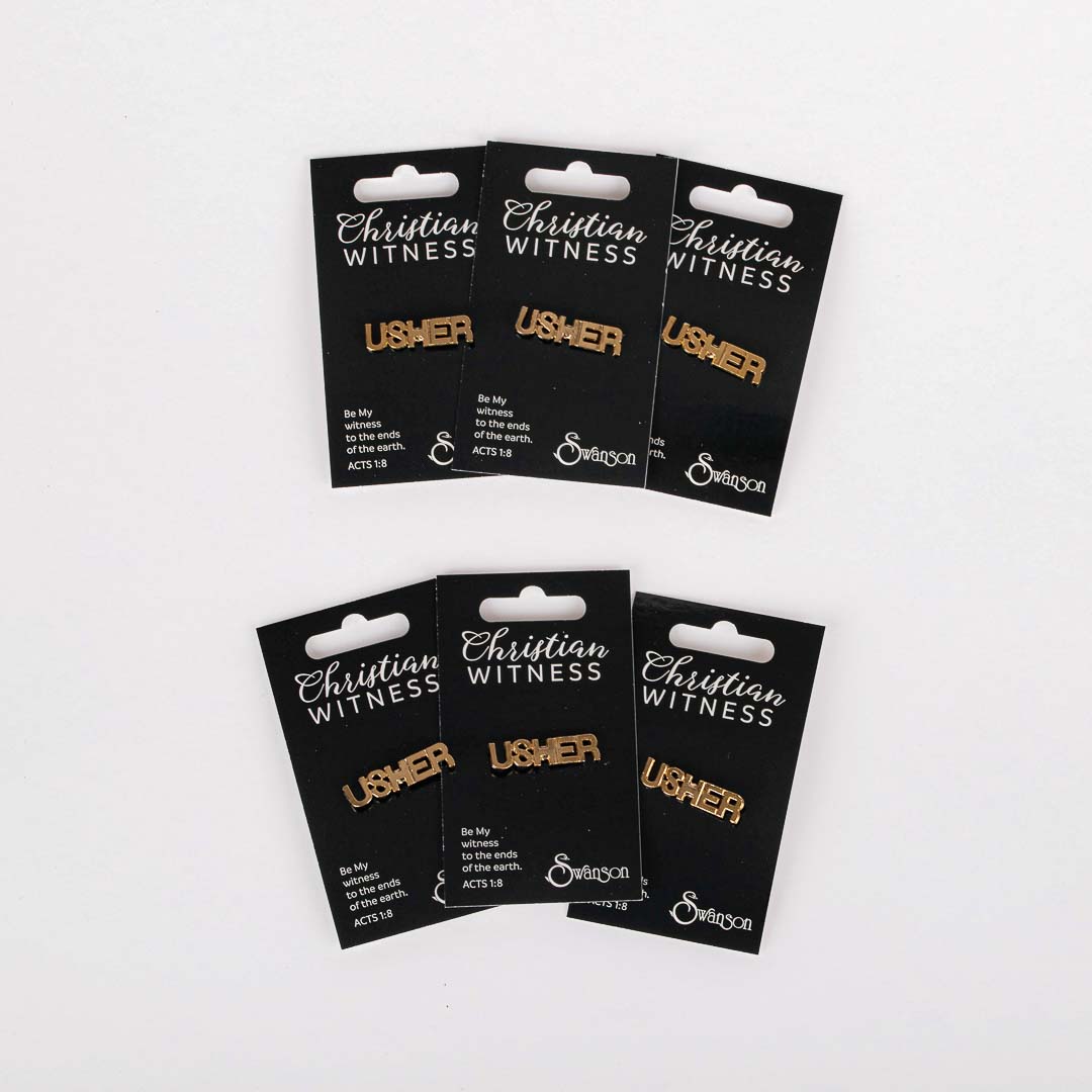 Lapel Pin Usher- Gold- Swanson Christian Products