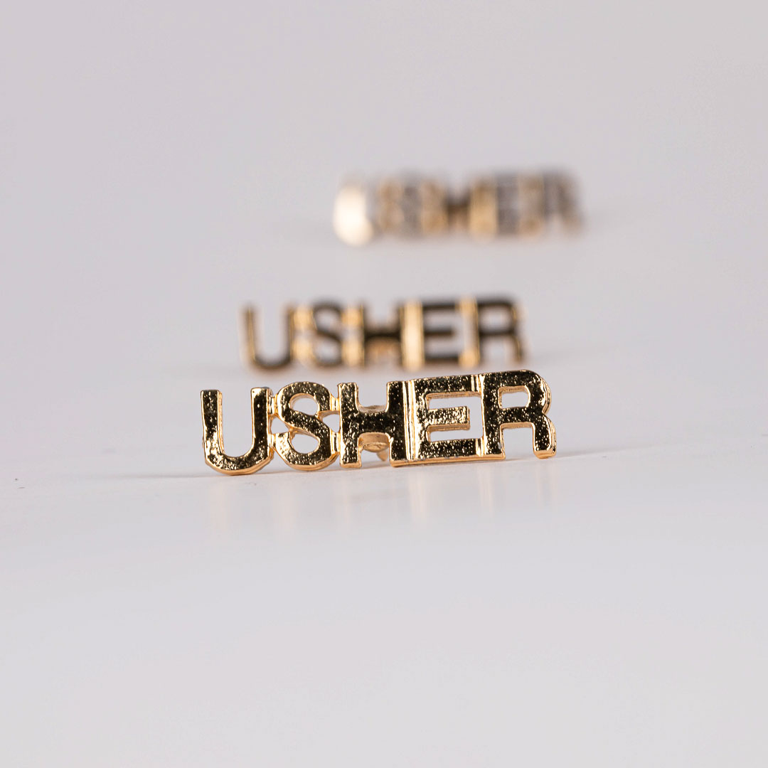 Lapel Pin Usher- Gold- Swanson Christian Products