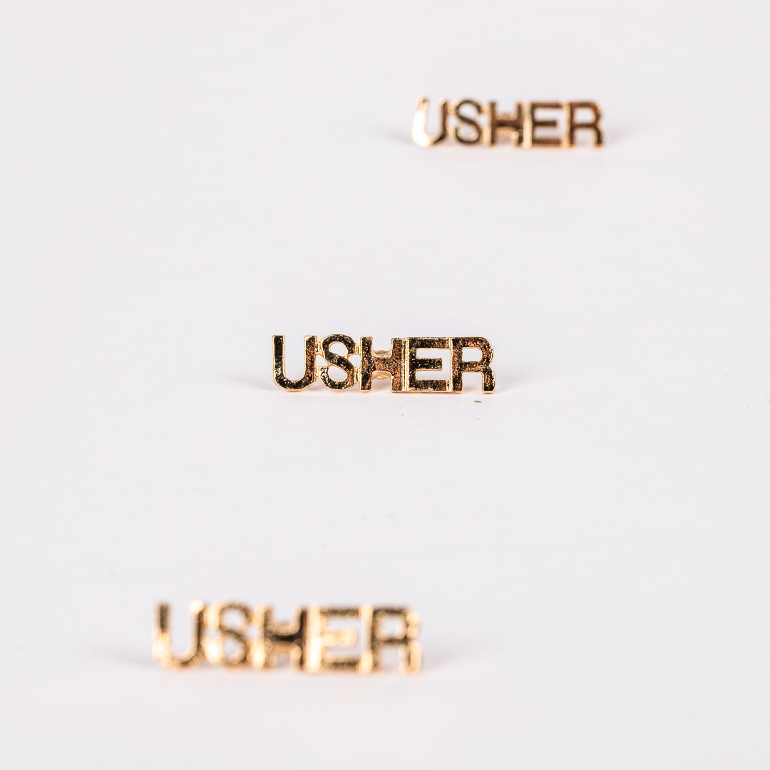 Lapel Pin Usher- Gold- Swanson Christian Products
