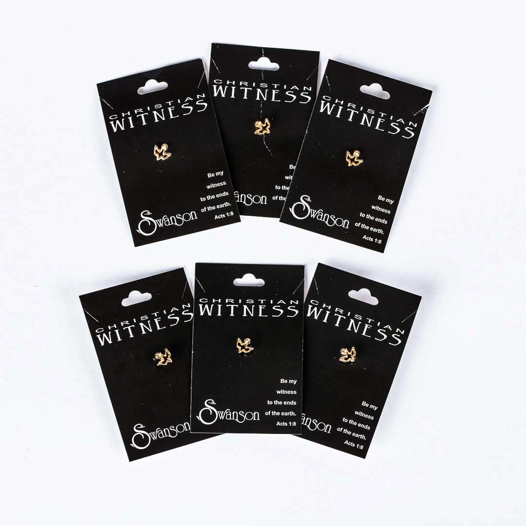Open Dove Lapel Pin - Gold - Small - Pk6 | Swanson Christian Products