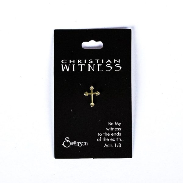 Lapel Pin Budded Cross- Gold- Swanson Christian Products