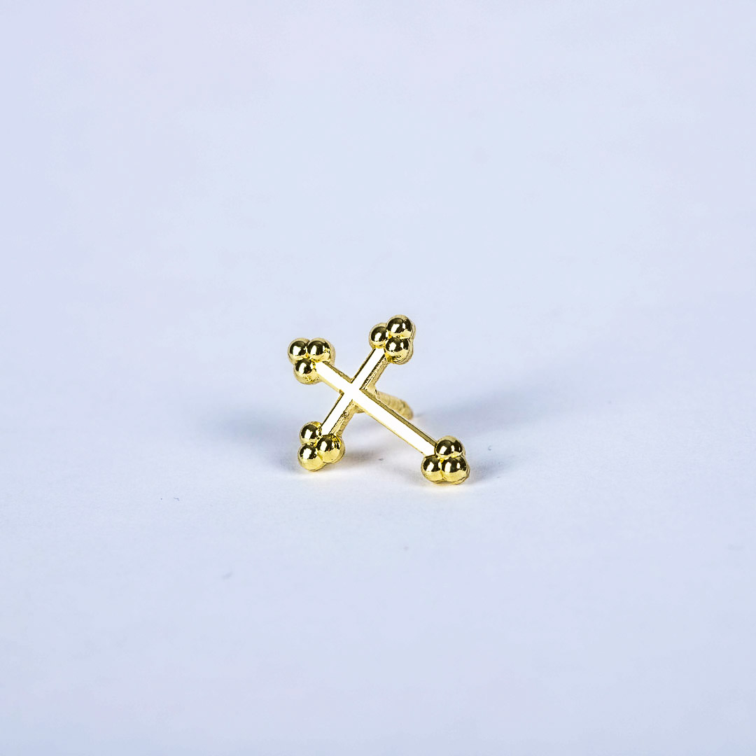 Lapel Pin Budded Cross- Gold- Swanson Christian Products