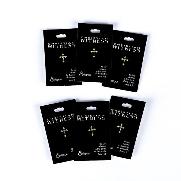 Lapel Pin Budded Cross- Gold- Swanson Christian Products