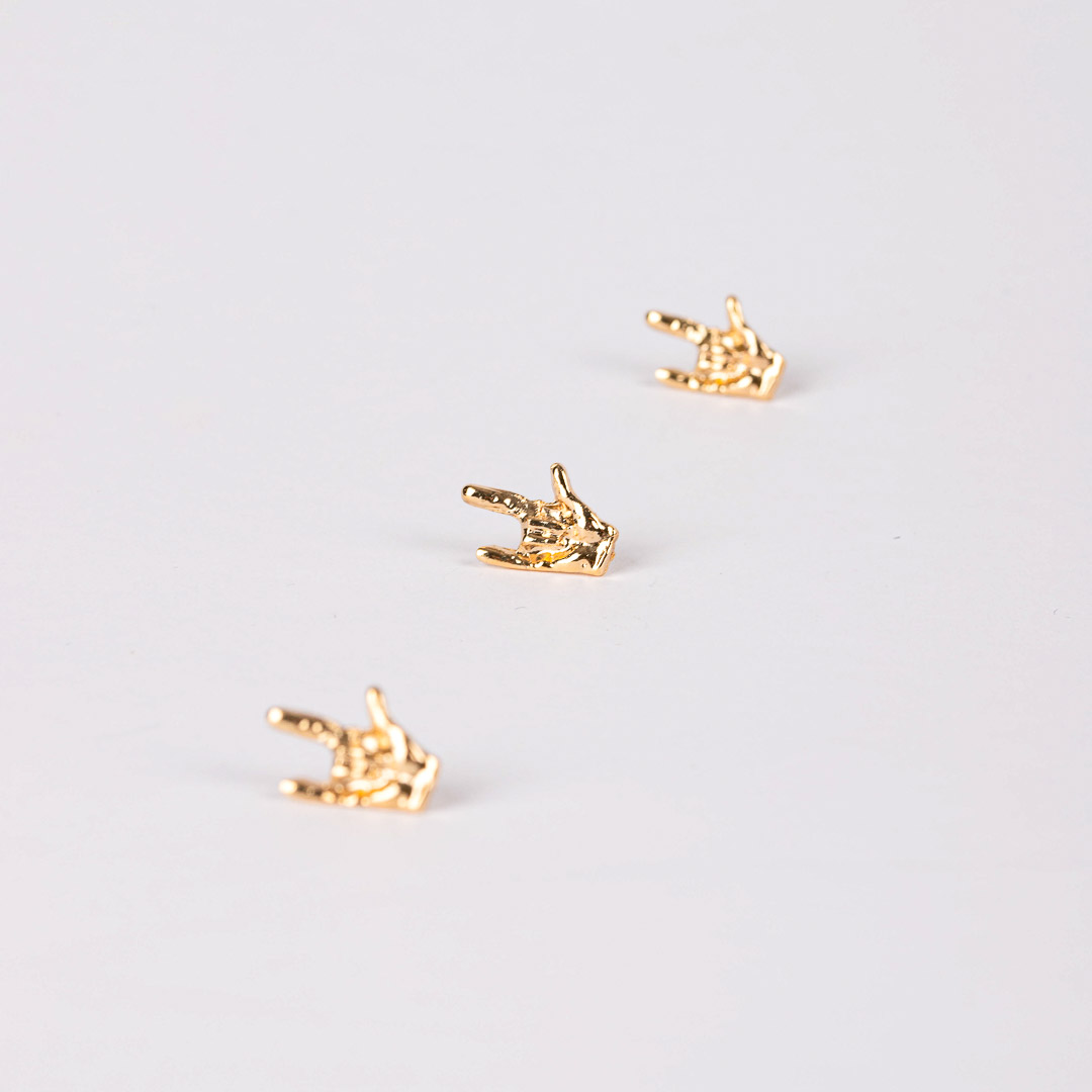 Lapel Pin Sign I Love You- Gold- Swanson Christian Products