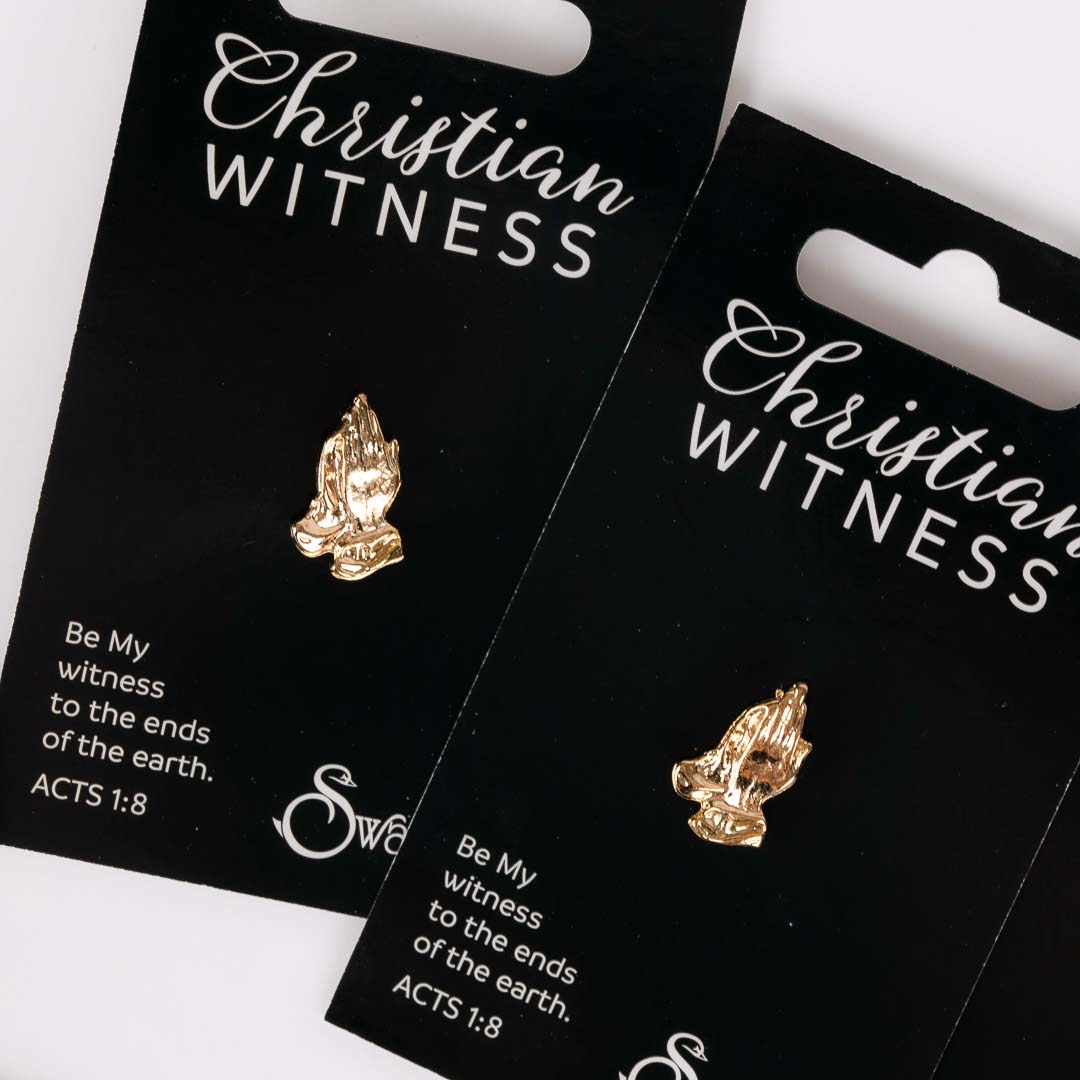 Lapel Pin Praying hands- Gold- Swanson Christian Products
