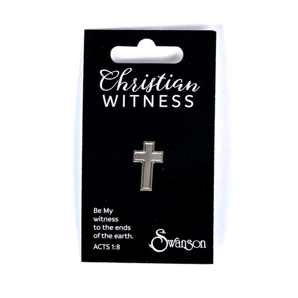 cross symbol pin in silver color