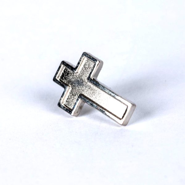 cross symbol pin in silver color