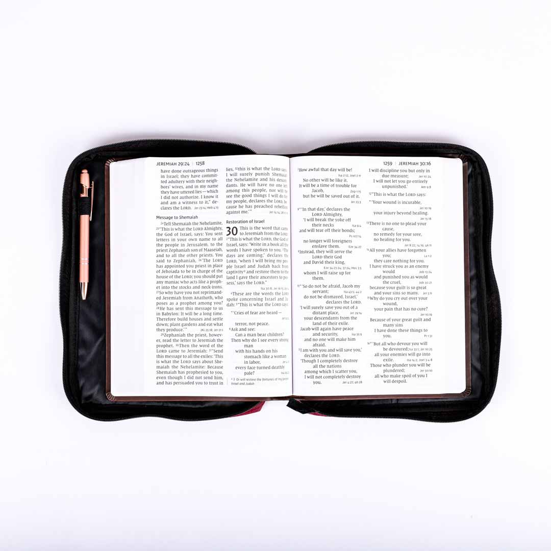 Bible Cover Canvas Burgundy Plain - Extra Large - Image 4