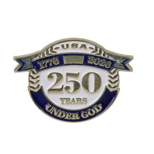 Lapel Pin USA 250 Year White Blue Pk3