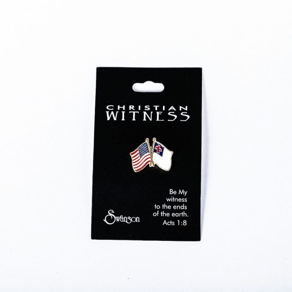 Lapel Pin American/Christian Flag- Gold- Swanson Christian Products