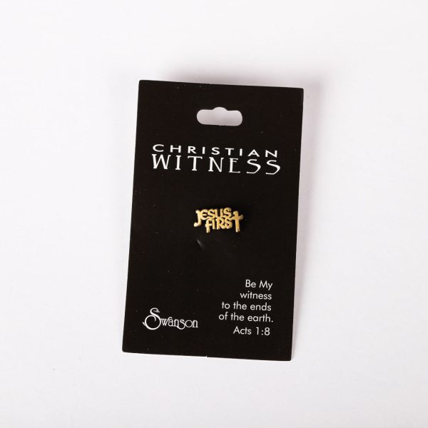 Lapel Pin Jesus First Oxidized- Gold- Swanson Christian Products