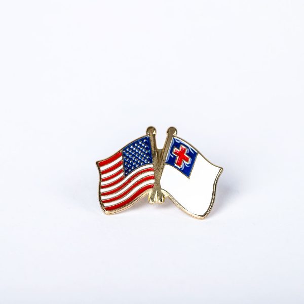 Lapel Pin American/Christian Flag- Gold- Swanson Christian Products