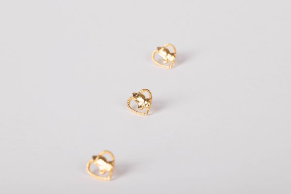 Gold Lapel Pin Praying Hands/Heart - Pack of 6 lapel pins | Swanson Christian Products