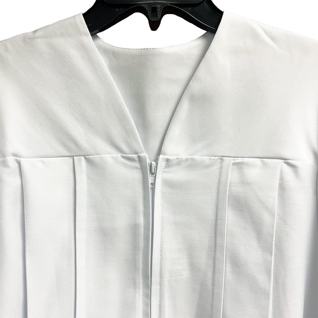 Baptismal Gown - Simple Pleats - XL White - Polyester - Image 8