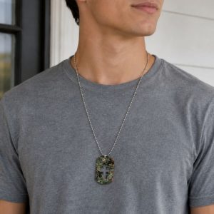 Necklace Dog Tag Camouflage 12 Pk